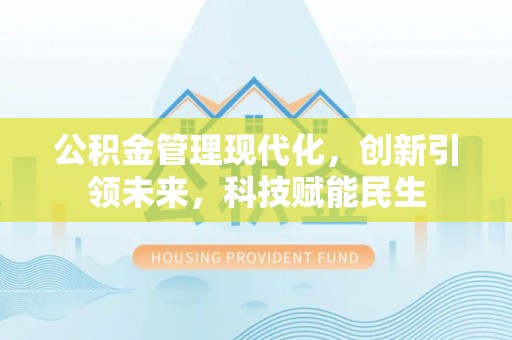 兴海公积金管理现代化，创新引领未来，科技赋能民生